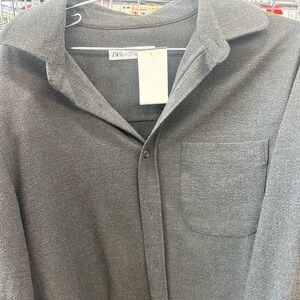 Zara Charcoal Textured Shirt